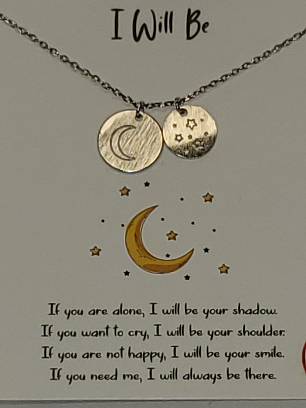 Necklace-Silver Moon & Stars Double Charm