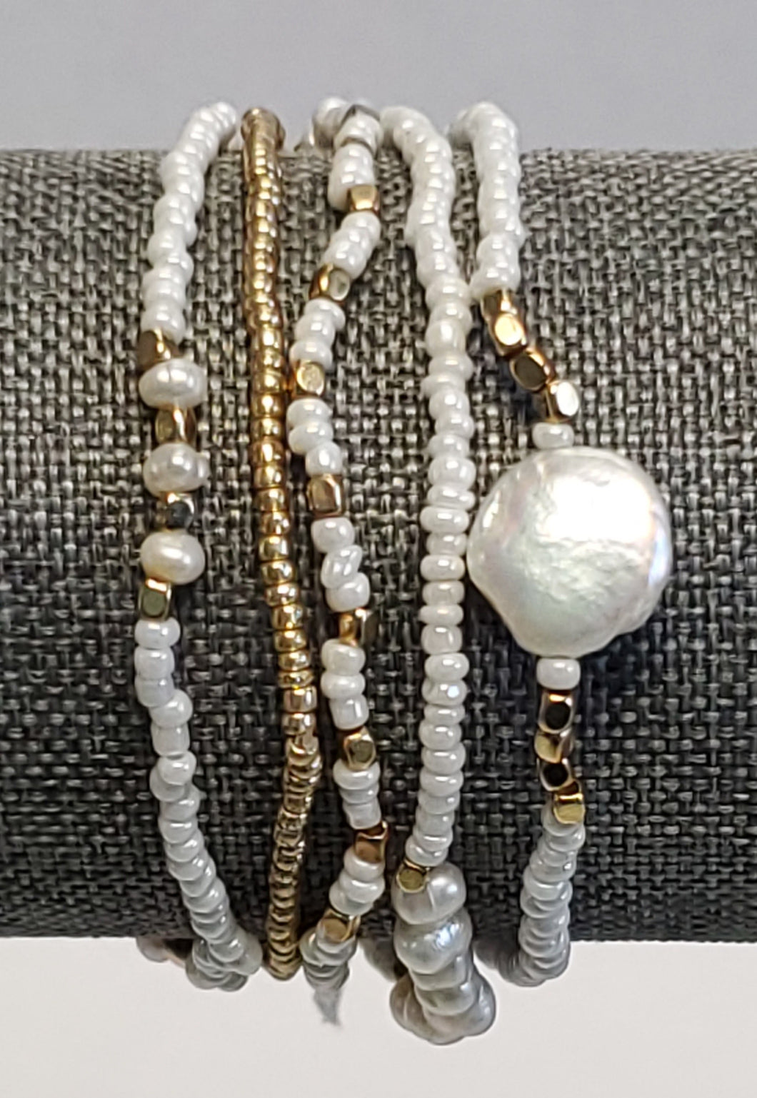 Bracelet-Gold & Pearl Beads Set/5