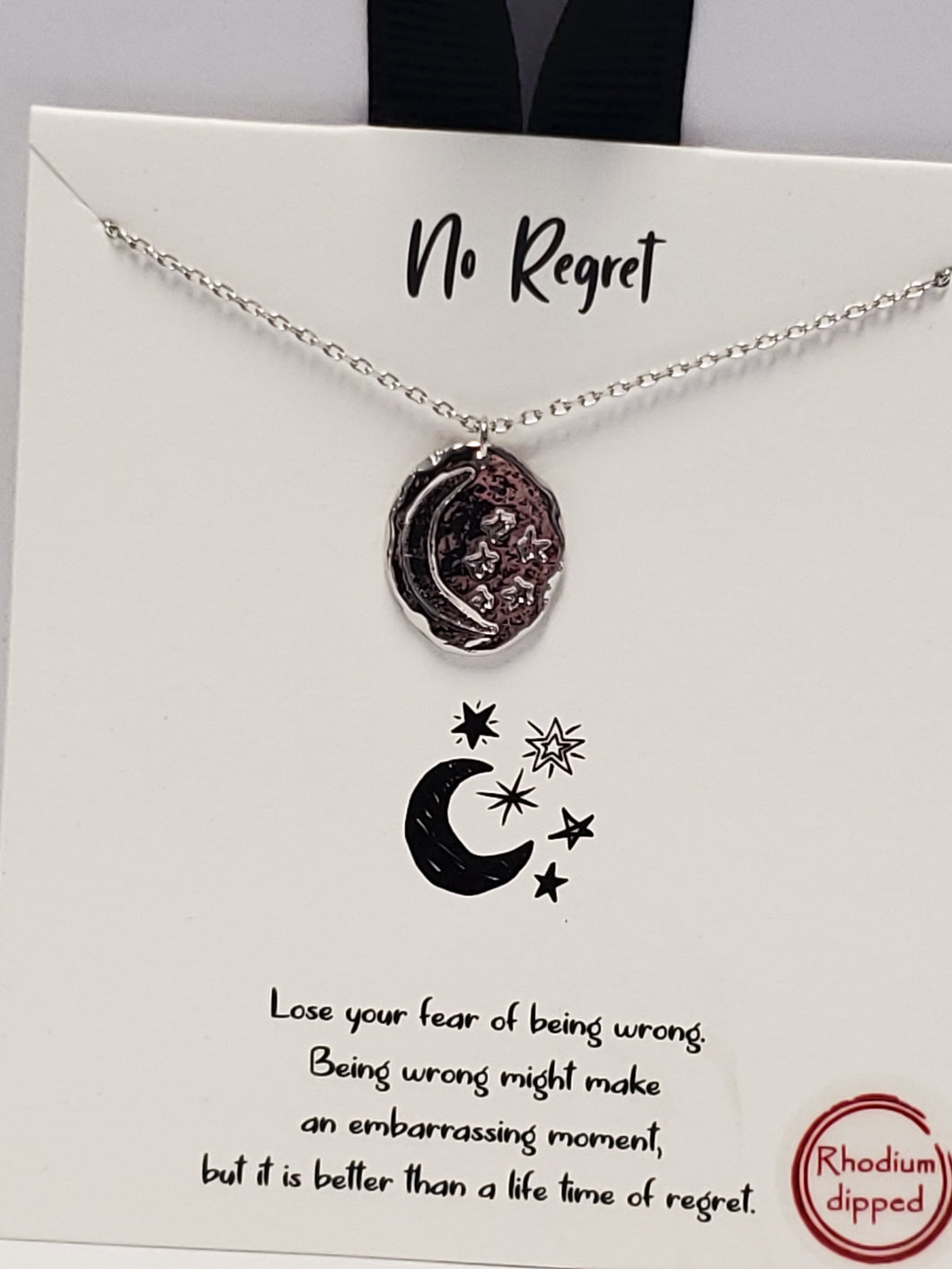 Necklace-Silver Single Moon & Stars Charm