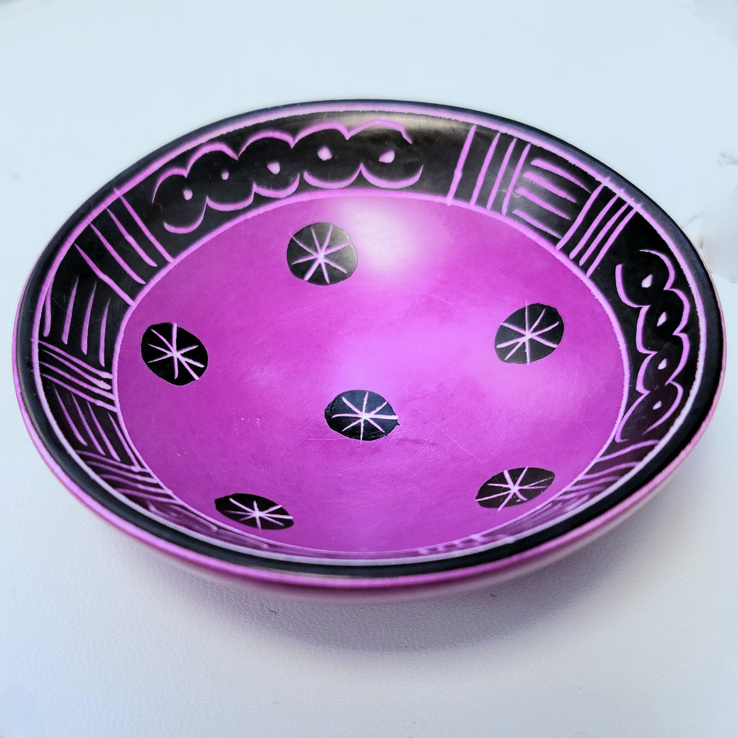 Dish-Round Pink w/Pattern 3