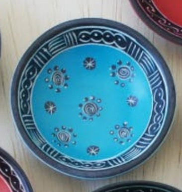 Dish-Round Pale Blue w/Pattern 3