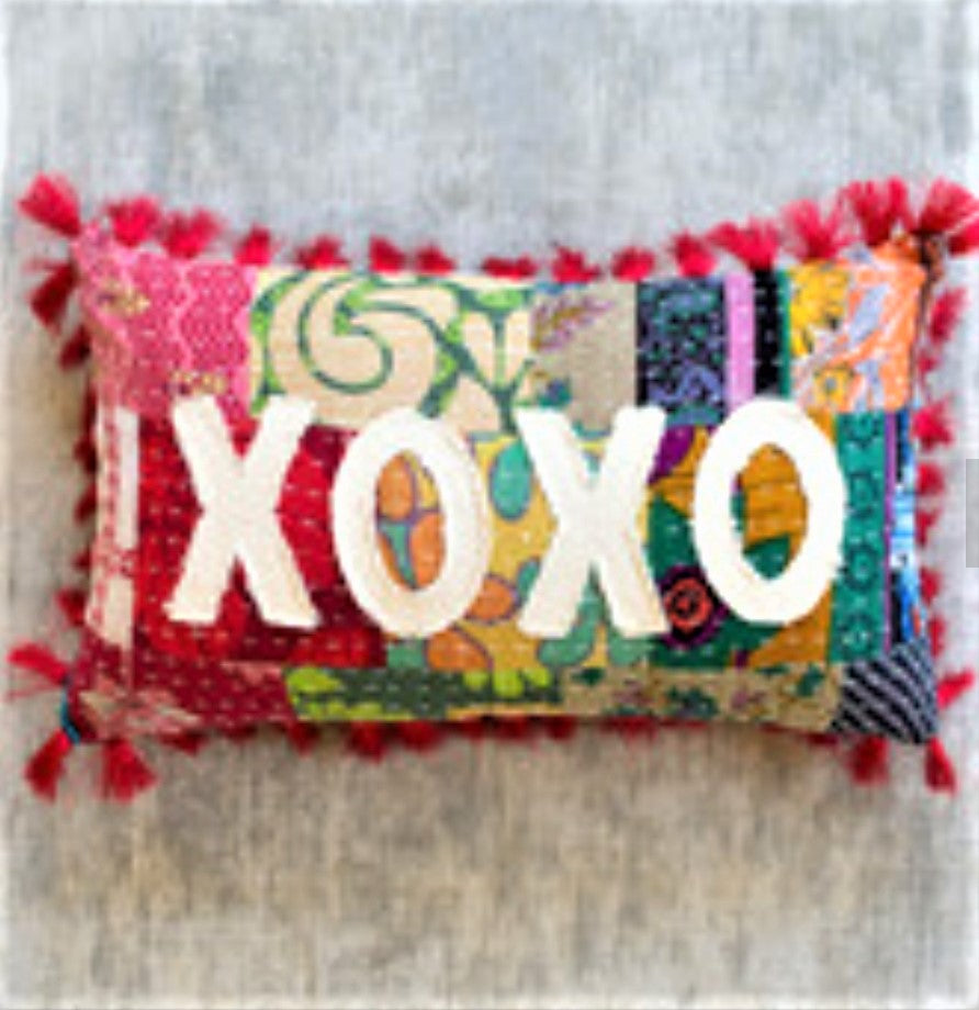 Pillow-Kantha XOXO