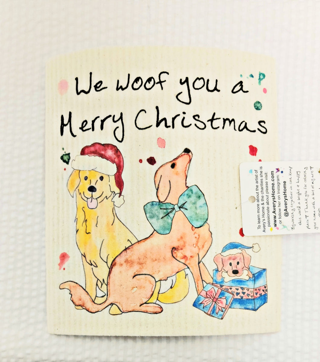 Swedish Cloth-We Woof You a Merry Christmas!