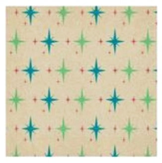 Gift Wrap Roll-Turquoise & Green Stars