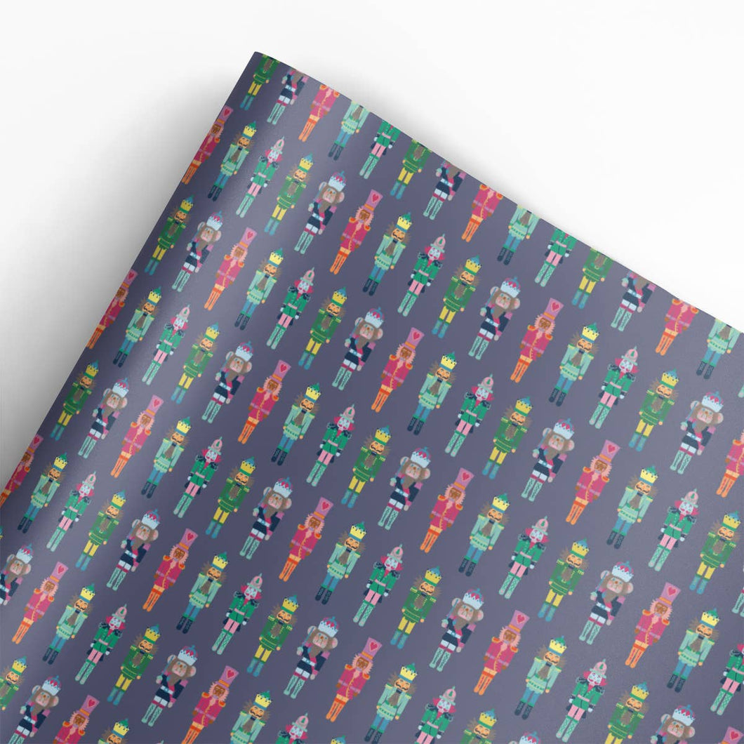 Gift Wrap Roll-S/3 Sheets-Nutcracker Soldiers