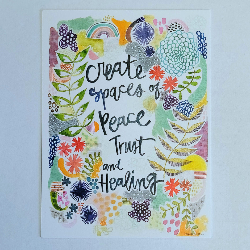 Wisdom Sharing Cards-Create Spaces of Peace, Trust & Healing-Set of 5