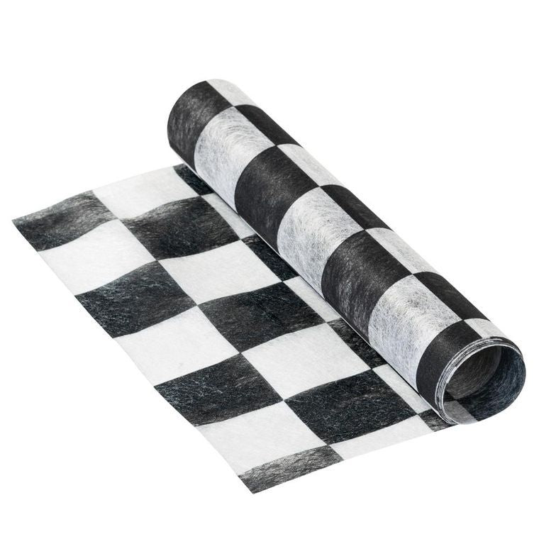 Table Runner-Black & White Check